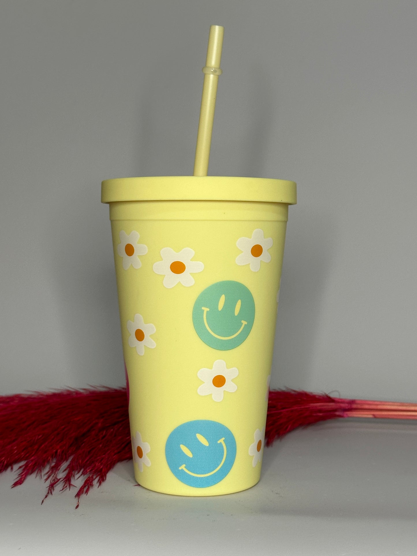 Yellow Emoji Acrylic tumblers