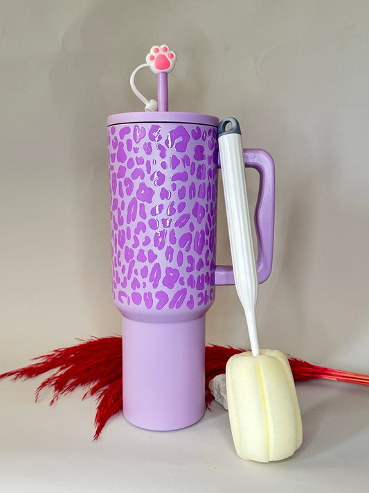 40oz(1.2Litre) Purple Cheetah print tumbler